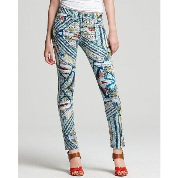 Rag & Bone Legging Jeans Women's‎ 24 Multicolor Printed Surf Knit Skinny Stretch - Picture 1 of 14